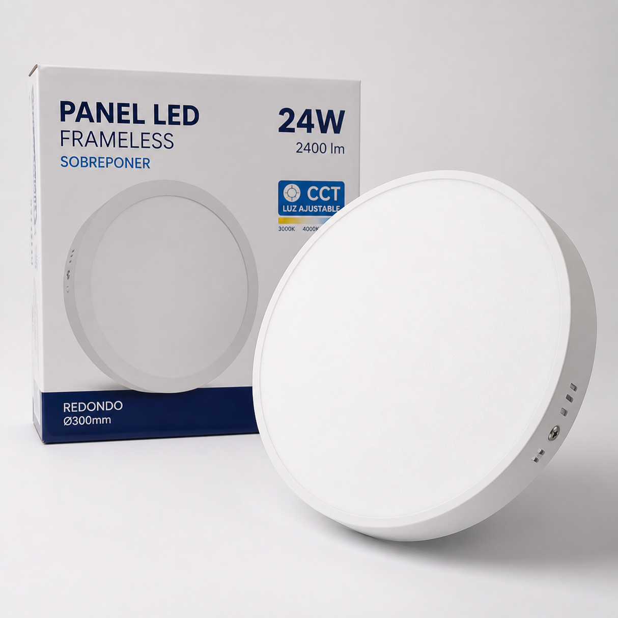 PANEL LED FRAMELESS 24W REDONDO CCT SOBREPONER