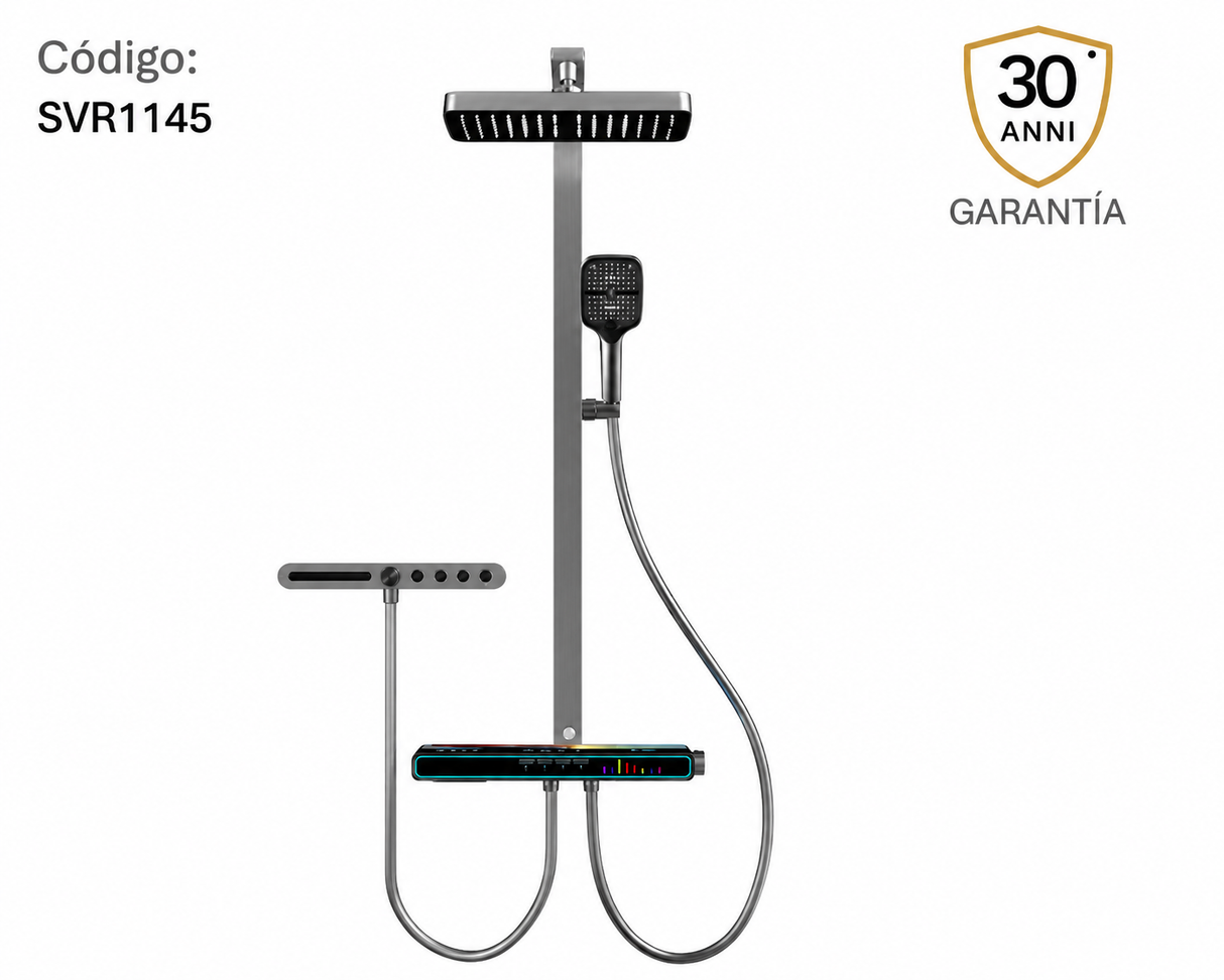 Columna De Ducha Multifuncional Digital-Bluetooth Vinci Gris Concreto