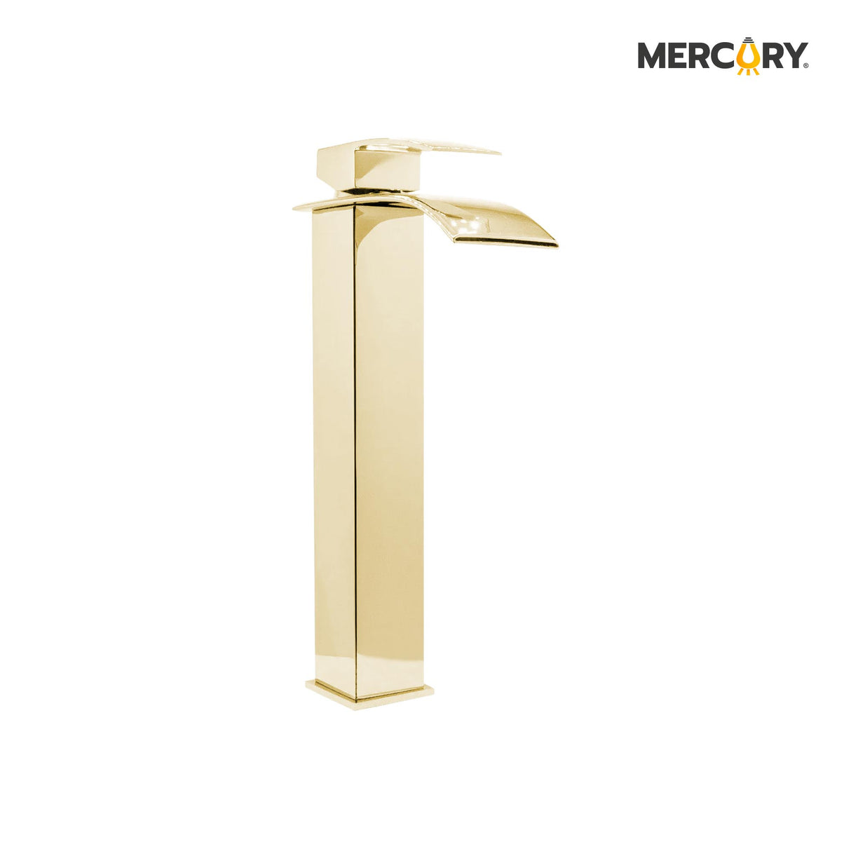 Llave Lavamanos Monocontrol Luxury Golden Alto Tipo Cascada