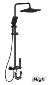 Columna De Ducha Multifuncional Digital Pianoforte Gris Concreto-Negro