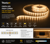 CINTA LED HIGH-LUMEN IP20 10M 3000K 120V DIRECTA C/ADH