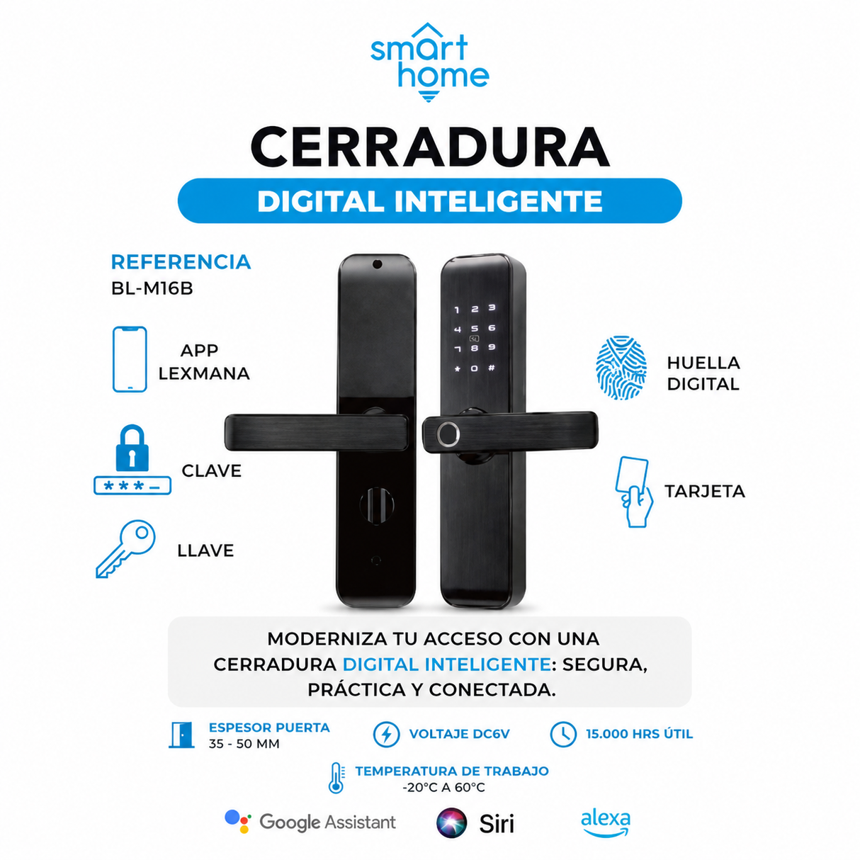 Cerradura Puerta Tactil Wifi Pantalla