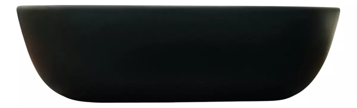 Lavamanos de Sobreponer En Ceramica Negro Mate Con Marmol