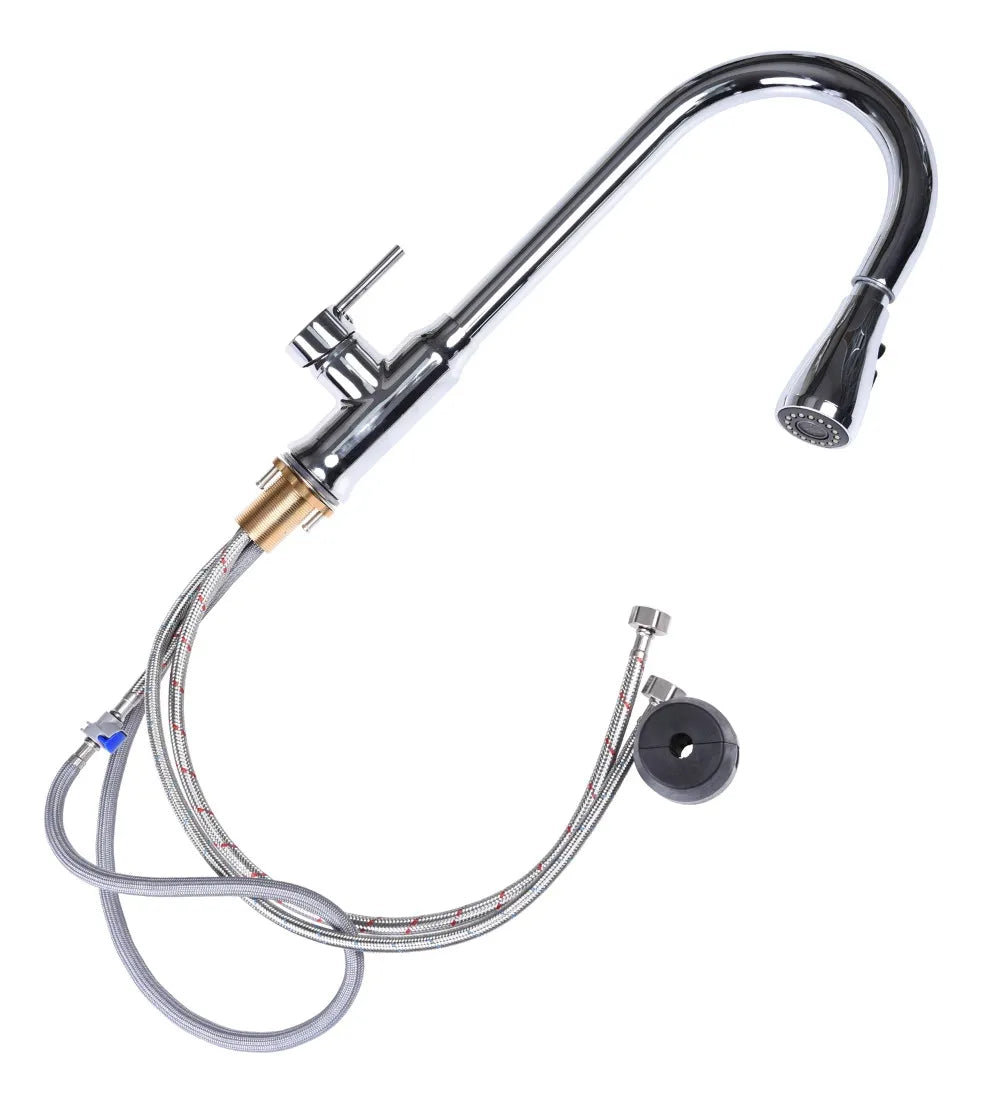 Llave Lavaplatos En Acero Inoxidable Con Manguera Cromado