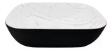 Lavamanos de Sobreponer En Ceramica Negro Mate Con Marmol